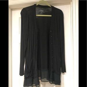 Beautiful V neck button down cardi w/ ruffle!!❤️☺️